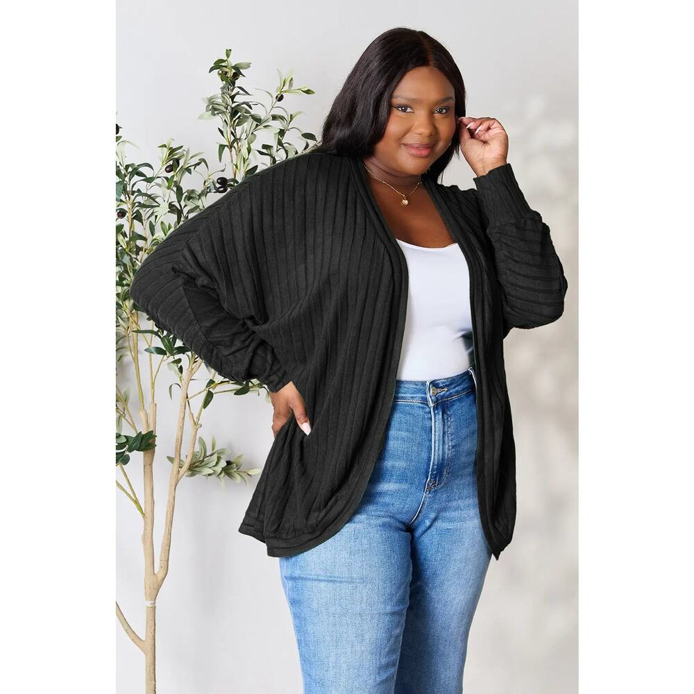 Basic Bae Full Size Ribbed Cocoon Cardigan - Picture 4 of 16